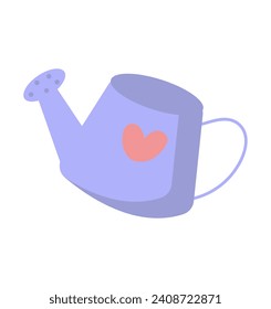 Garden element of colorful set. The design elegantly portrays the watering can with a touch of artistic flair, emphasizing the beauty and functionality. Vector illustration.