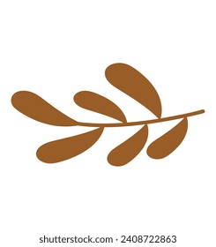 Garden element of colorful set. This artwork of leaf invites viewers to appreciate the elegance of floral arrangements through thoughtful design. Vector illustration.