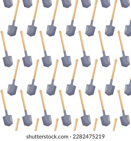 Garden element shovel Pattern. Vector hand-drawn image for stickers, postcards, icons, web. Vector illustration.