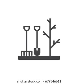 Garden equipment icon vector, filled flat sign, solid pictogram isolated on white. Gardening symbol, logo illustration. Pixel perfect graphics