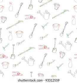 garden equipment seamless pattern