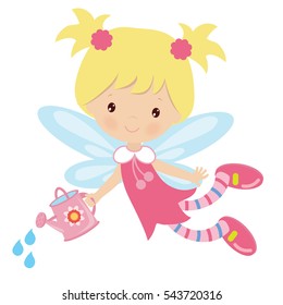 Garden fairy vector cartoon illustration
