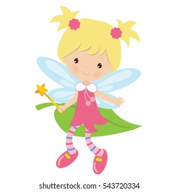 Garden fairy vector cartoon illustration