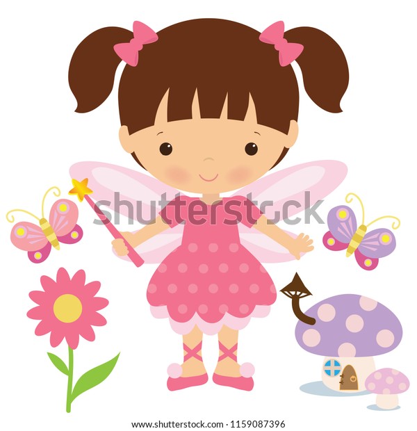 Garden Fairy Vector Cartoon Illustration Stock Vector (Royalty Free ...