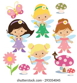 Garden Fairy Vector Illustration Stock Vector (Royalty Free) 306399311 ...