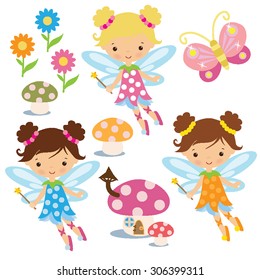 Garden Fairy Vector Illustration