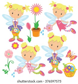 Garden fairy vector illustration