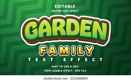 efecto de texto editable en familia jardín con estilo moderno y sencillo, utilizable para logotipo o título de campaña