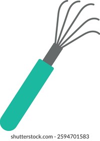 Garden fan rake. Isolated vector illustration.