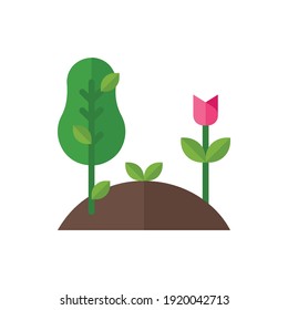 Garden, Farm, Forest Flat Icon Logo Illustration Vector Isolated. Spring and Season Icon-Set. Suitable for Web Design, Logo, App, and UI.