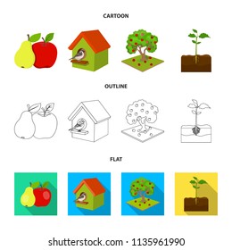 Garden, farming, nature and other web icon in cartoon,outline,flat style. Plant, Root, stem, icons in set collection.