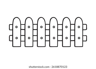 cerca de jardim doodle ícone desenhado à mão. Contorno desenho jardim de madeira cerca linha clipart símbolo. Ilustração vetorial