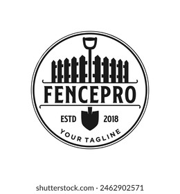 garden fence fitter vector logo. white background