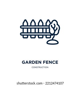 garden fence icon from construction collection. Thin linear garden fence, garden, fence outline icon isolated on white background. Line vector garden fence sign, symbol for web and mobile