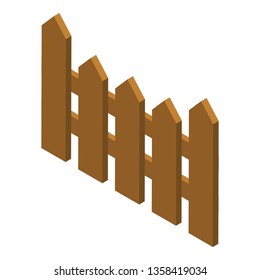 Garden fence icon. Isometric of garden fence vector icon for web design isolated on white background