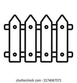 Garden fence icon outline vector. Eco farm. Field person