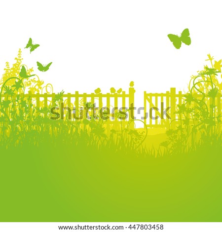 Garden fence and open gates