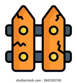 garden fence vector color line icon