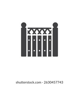 Ícone de vetor de cerca de jardim. sinal plano preenchido para conceito móvel e web design. Limite, ícone de glifo da cerca. Símbolo, ilustração de logotipo. Gráficos vetoriais