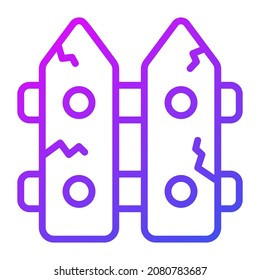 garden fence vector outline icon