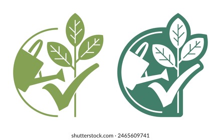 Garden fertilizer flat icon - flowering liquid component for vitality - isolated vector emblem