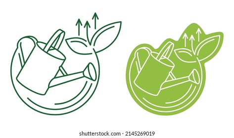 Garden fertilizer icon - flowering liquid component - isolated vector emblem