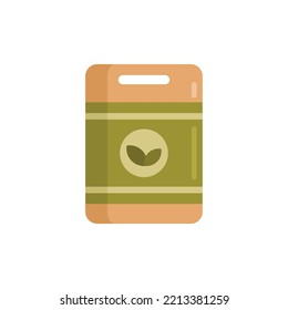 Garden fertilizer pack icon. Flat illustration of Garden fertilizer pack vector icon isolated on white background