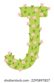 Garden field flowers font design