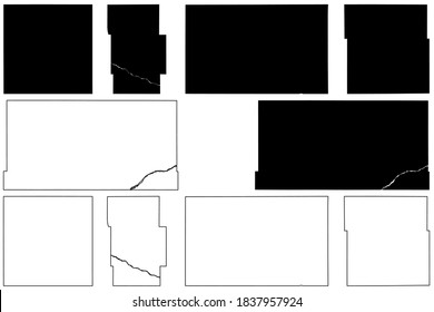 Garden, Fillmore, Deuel, Dundy and Dawes County, Nebraska (U.S. county, United States of America, USA, U.S., US) map vector illustration, scribble sketch map