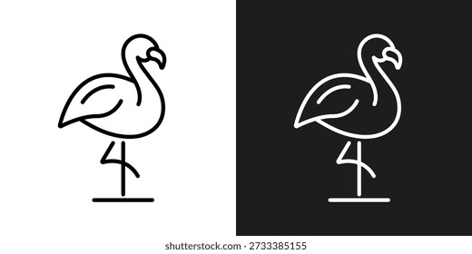 Estátua de Flamingo de Jardim - ícone de linha editável vetorial.