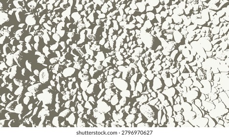 Garden floor texture vector image with round gravel - illustration.