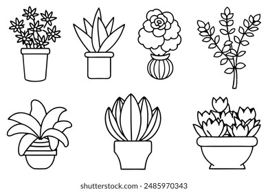 Jardín y Arreglos Florales Line Art Impresionantes Ideas de Ilustración