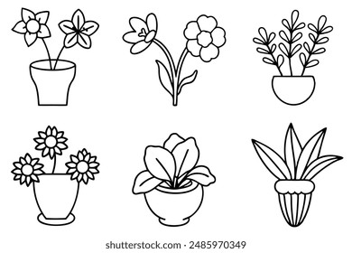 Jardín y arreglos florales Line Art Técnicas de ilustración creativa