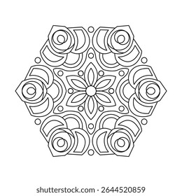 Garden Flow Circles Around Blooming Harmony coloring book page