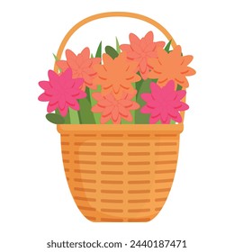 Garden flower basket icon cartoon vector. Leaf gift. Invitation holiday season