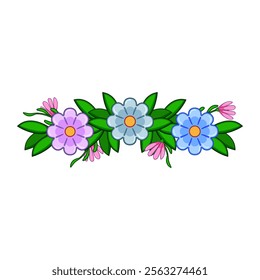 garden flower crown cartoon. handmade romantic, whimsical colorful, elegant rustic garden flower crown sign. isolated symbol vector illustration