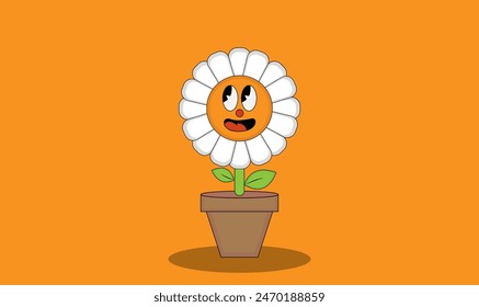 Garden flower with happy face 