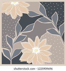 garden flower pattern for scarf design