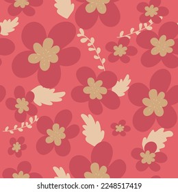 Garden flower, plants ,botanical ,seamless pattern vector design for fashion,fabric,wallpaper and all prints on green mint background color. Cute pattern in small flower. Small colorful flowers.