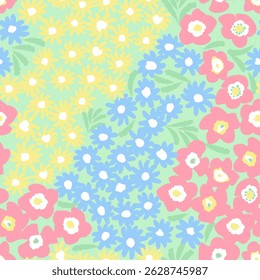 Garden Flowers. Ideal for women's and men's clothing, children's clothing, home decor. Vector illustration