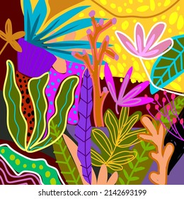 Garden flowers, plants,botanical, seamless pattern vector design for fashion,fabric, wallpaper, prints.