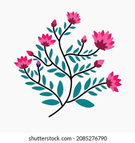 Ilustración de diseño de vectores de flores de jardín