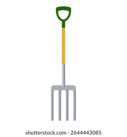 Garden fork or digging fork gardening tool in a flat design vector icon
