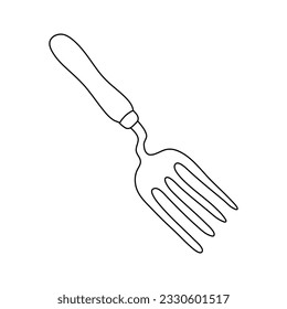 Garden fork. Hand drawn vector illustration