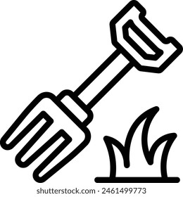 Garden Fork Icon. Fork Icon