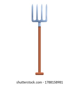 Garden fork icon. Cartoon of garden fork vector icon for web design isolated on white background