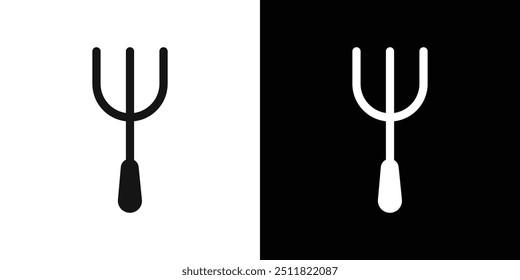 Icono de horquilla de jardín colección de conjunto de relleno plano