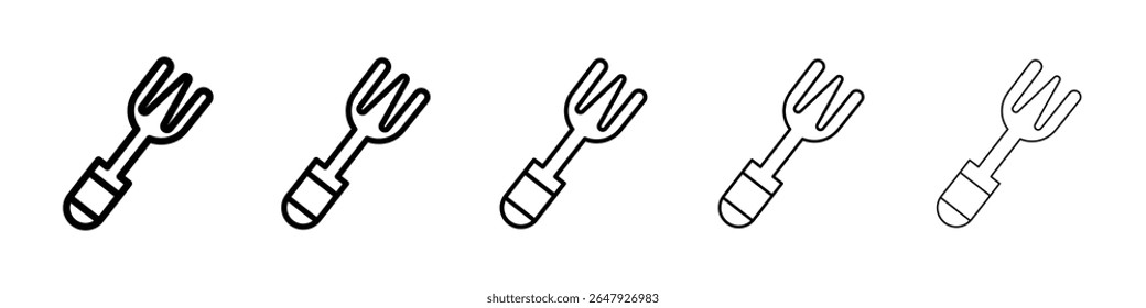 Garden fork icon isolated vector on white background set