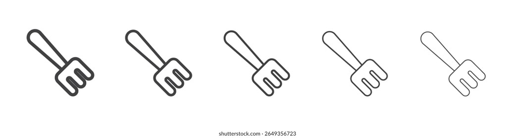 Garden fork icon Line graphics illustration symbol
