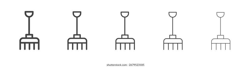 Icono de tenedor de jardín Símbolo de ilustración de gráficos de línea